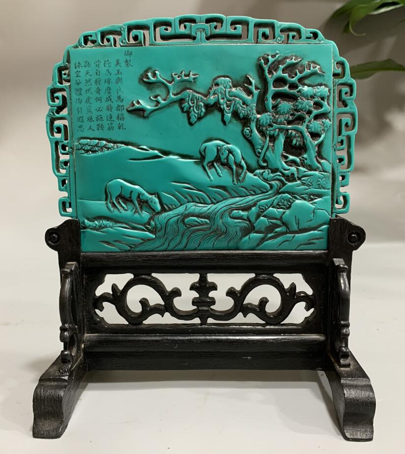 China imitation turquoise screen crafts statue