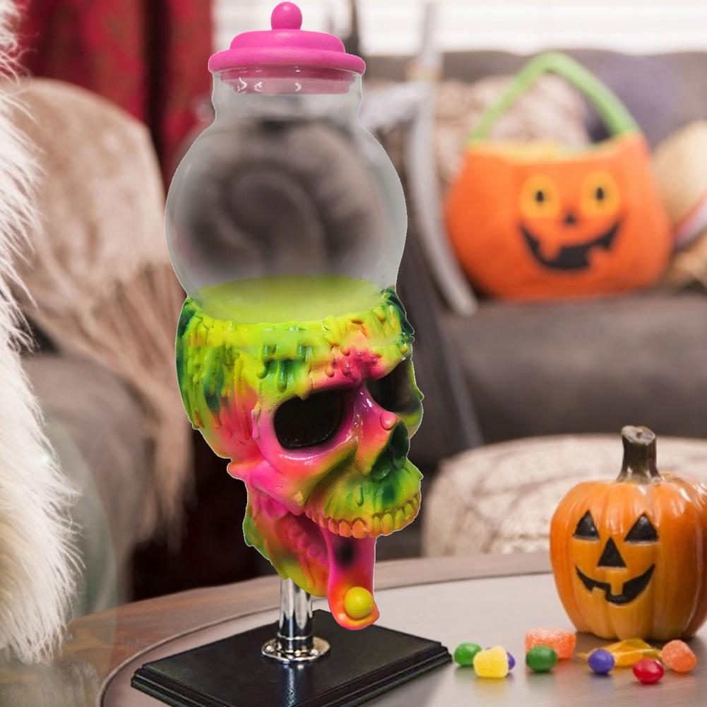 Bubble Gum Skull Machine Candy Dispenser,Resin Melting Gumball Vending Machine Dispenser Party Candy Dispenser