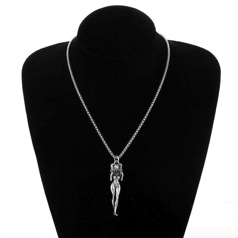 Classic naked goddess pendant fashion silver color sexy goddess pendant necklace men and women personality charm temptation gift