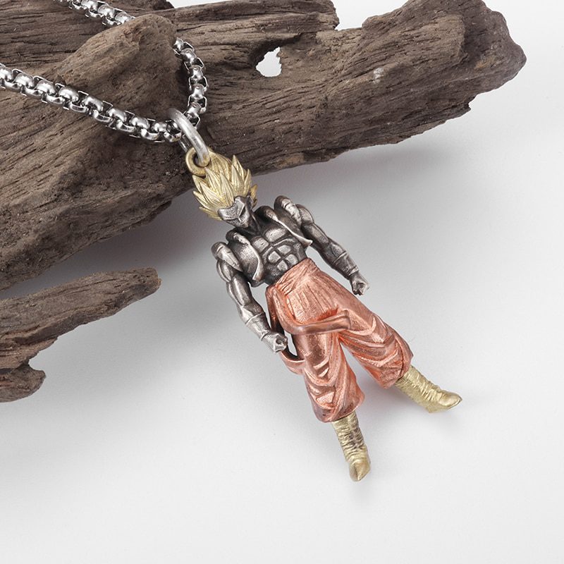 Fashion Vintage Yellow Hair Muscle Man Figurine Punk Pendant Necklace for Men Street Trend Biker Necklace Jewelry