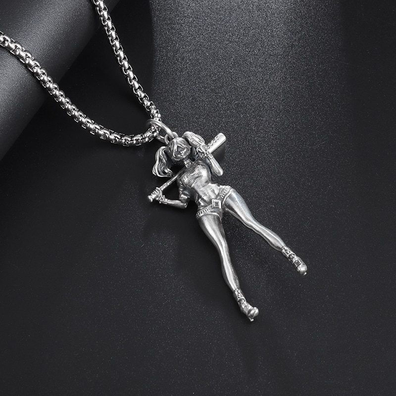 Fashion Vintage Silver Color Baseball Girls Punk Pendant Necklace for Women Casual Sports Style Personality Men Trend Jewelry