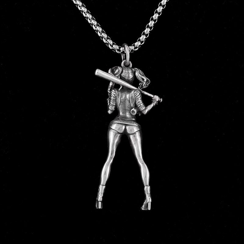 Fashion Vintage Silver Color Baseball Girls Punk Pendant Necklace for Women Casual Sports Style Personality Men Trend Jewelry