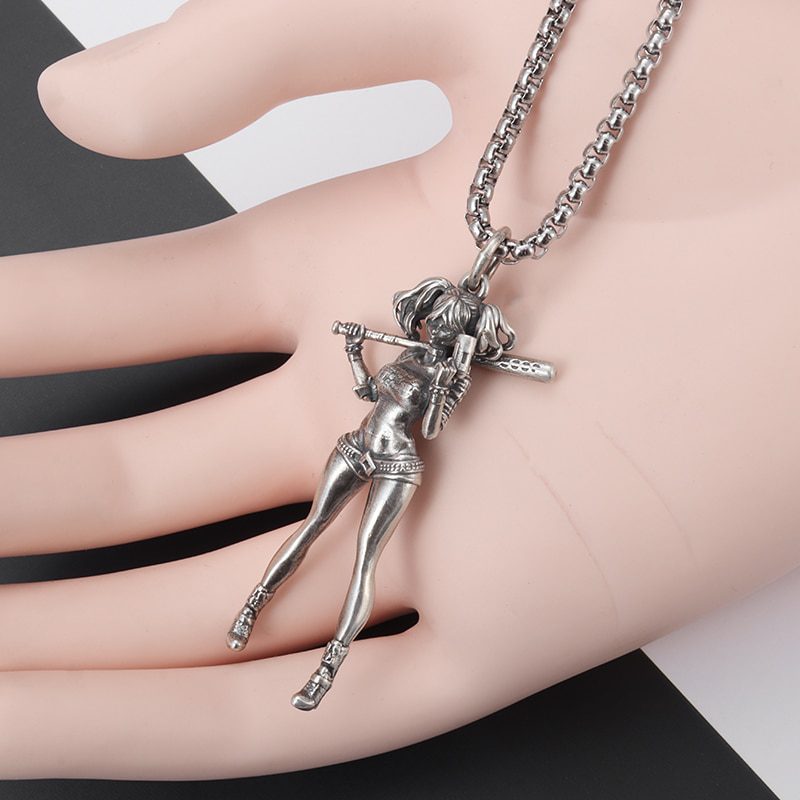 Fashion Vintage Silver Color Baseball Girls Punk Pendant Necklace for Women Casual Sports Style Personality Men Trend Jewelry