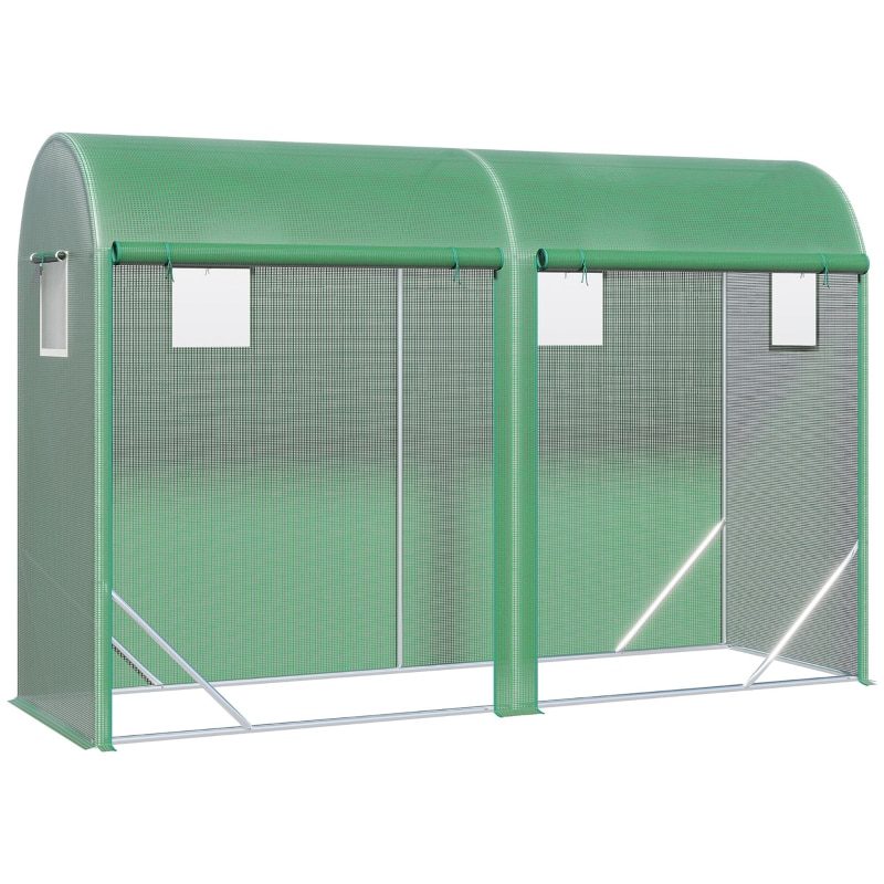 10' x 3.5' x 7' Tunnel Greenhouse Outdoor Walk-In Hot House with Roll-up Windows and Zippered Door, Steel Frame, PE Cover