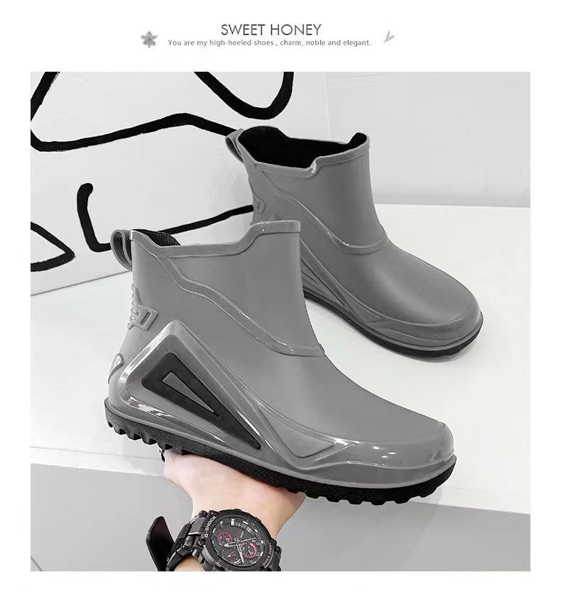 New Men Rain Boots Fishing Shoes Men Outdoor Non-slip Light Hiking rain Shoes Durable Waterproof Rubber rain Fishing Shoes