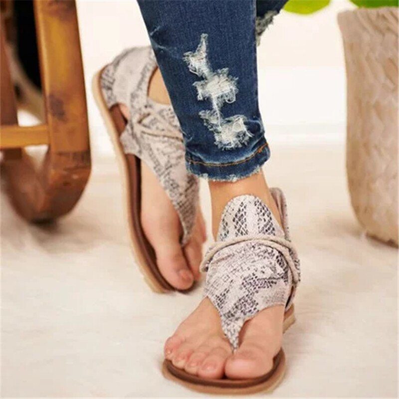 Summer Women Sandals Flats Zippers Flip Flops Ladies Casual women Shoes Leopard Open Toe Solid Beach Flats Women's Sandals