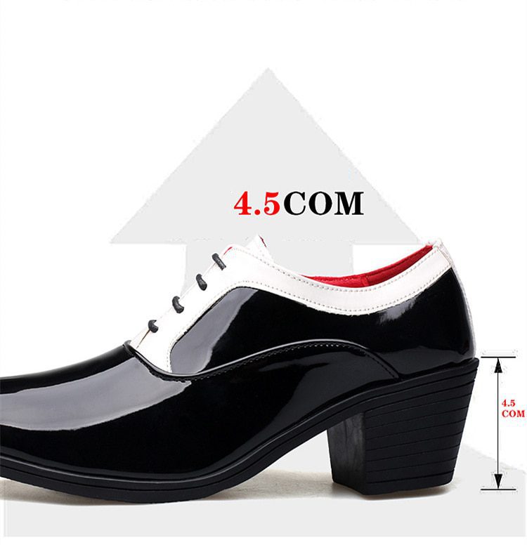 2022 Classic Glitter Leather Men's Dress Shoes Fashion Red Mirror Luxury Shoes Men Increasing-height Heel Shoes Men Footwear