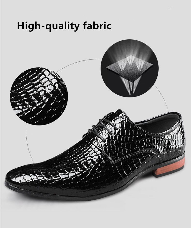 Italian Brand Red Men's Crocodile Shoes Classic Luxury Formal Dress Shoes Men Oxford Leather Shoes Fashion Pointed Wedding Shoes