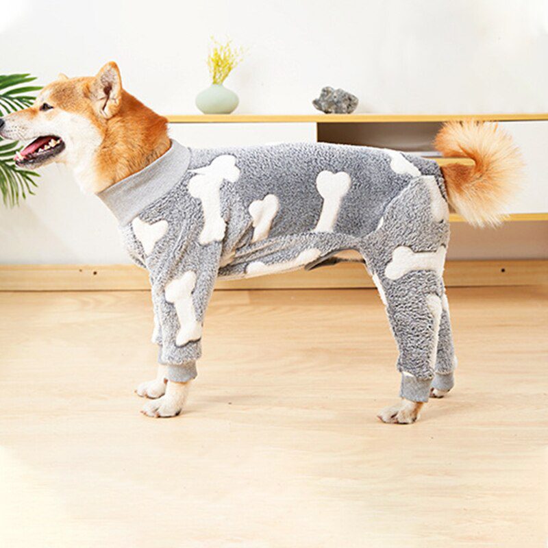 Pet Dog Clothes Flannel Warm Sweatshirt Jacket Dogs Hoodies for Large Dogs Labrador Alaskan Husky Dogs Pajamas Pet Costume