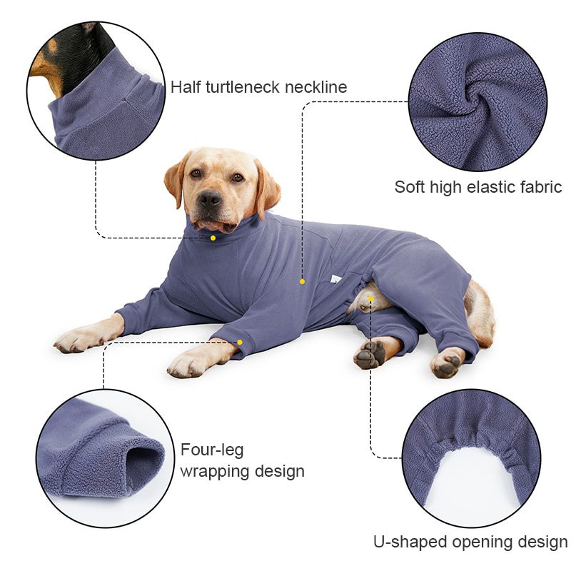 Pet Dog Clothes Flannel Warm Sweatshirt Jacket Dogs Hoodies for Large Dogs Labrador Alaskan Husky Dogs Pajamas Pet Costume