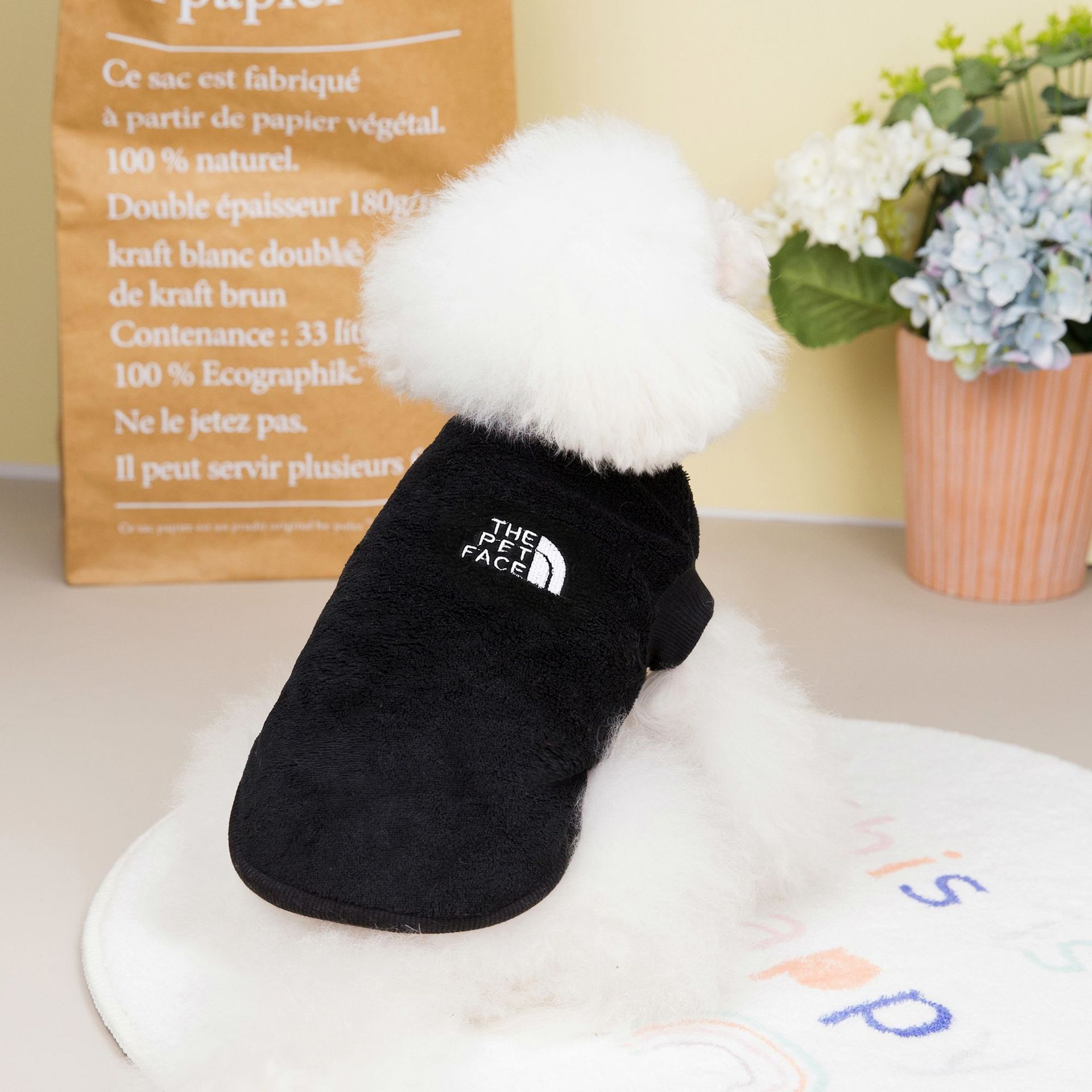 Plush Dog Hoodies For Small Medium Dogs Winter Comfortable Pet Dog Clothes Dog Coat Flannel Pet Sweater Bulldog Outfit Pullover