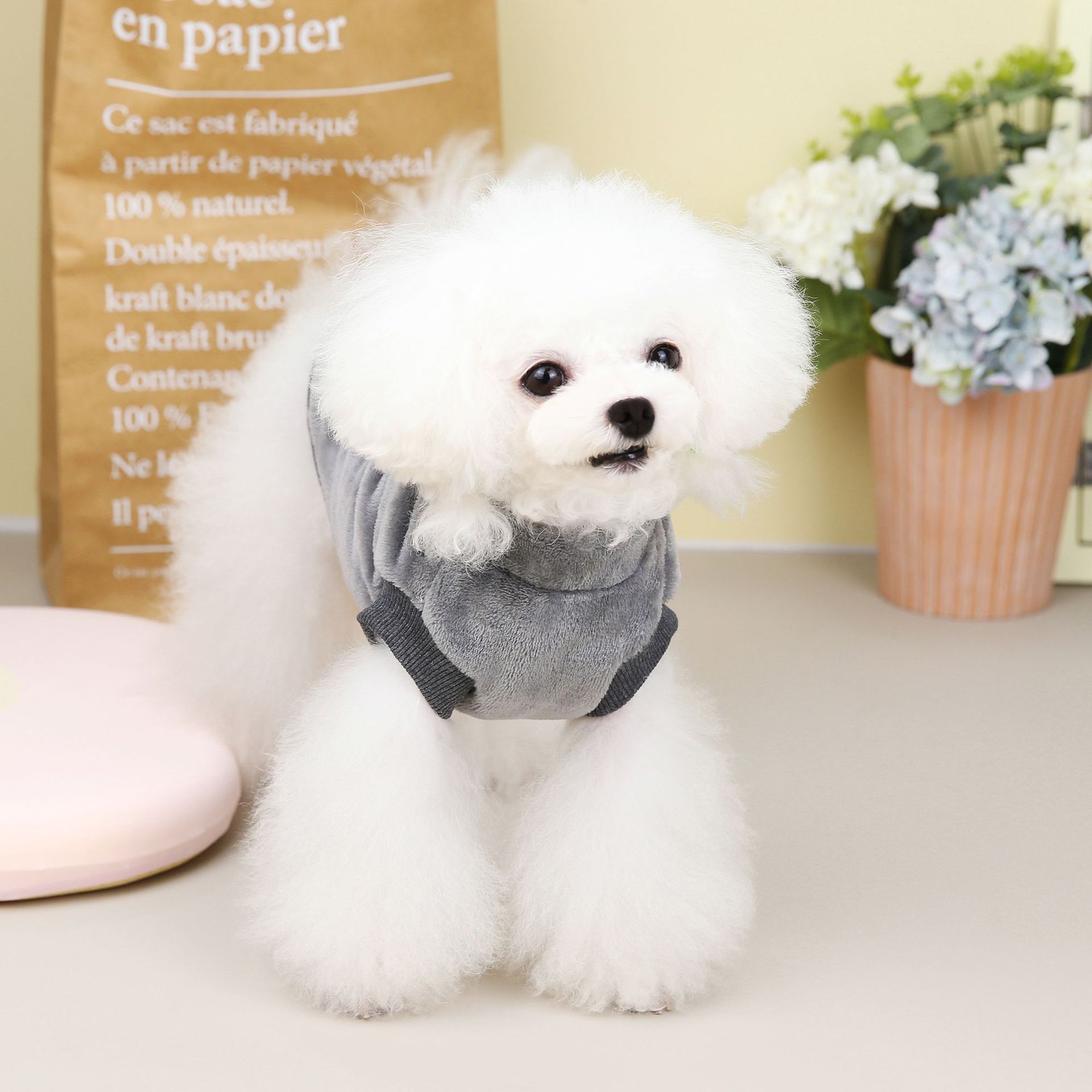 Plush Dog Hoodies For Small Medium Dogs Winter Comfortable Pet Dog Clothes Dog Coat Flannel Pet Sweater Bulldog Outfit Pullover