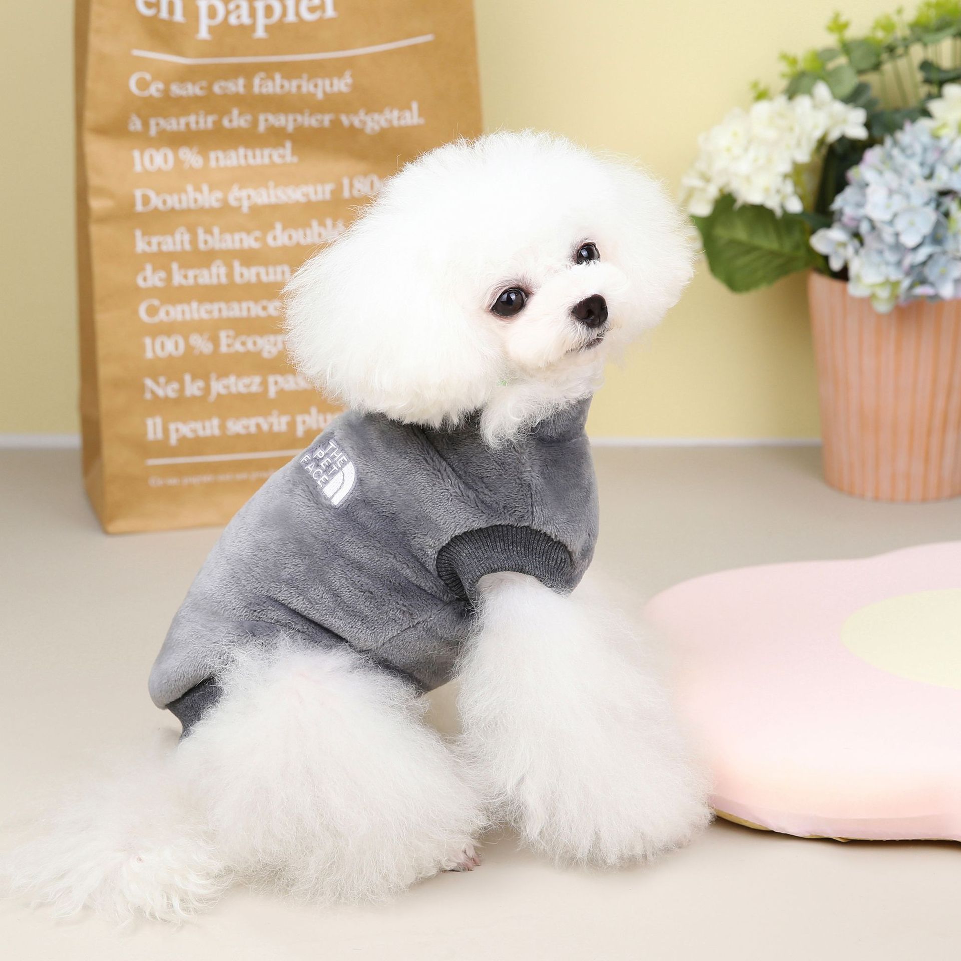 Plush Dog Hoodies For Small Medium Dogs Winter Comfortable Pet Dog Clothes Dog Coat Flannel Pet Sweater Bulldog Outfit Pullover