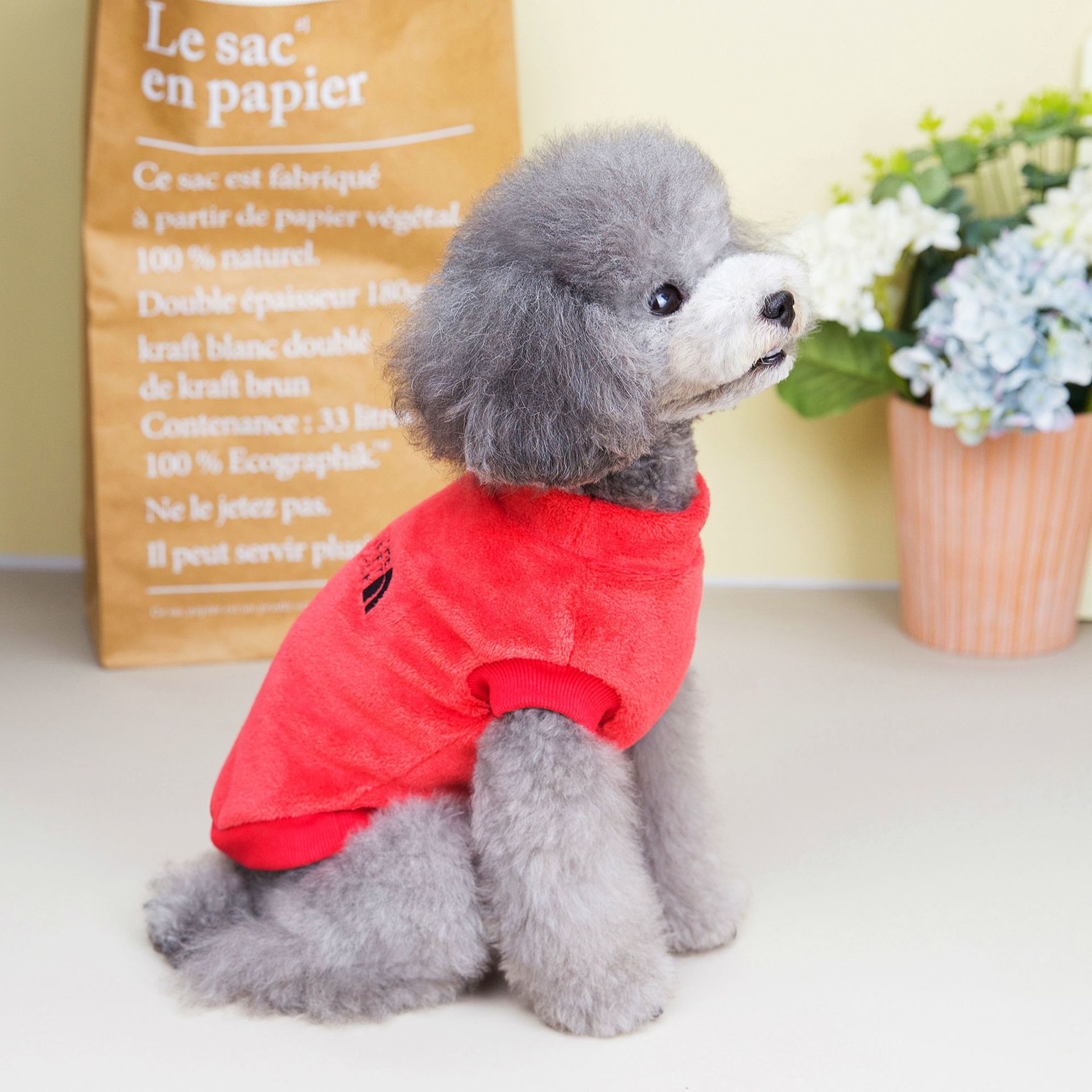 Plush Dog Hoodies For Small Medium Dogs Winter Comfortable Pet Dog Clothes Dog Coat Flannel Pet Sweater Bulldog Outfit Pullover