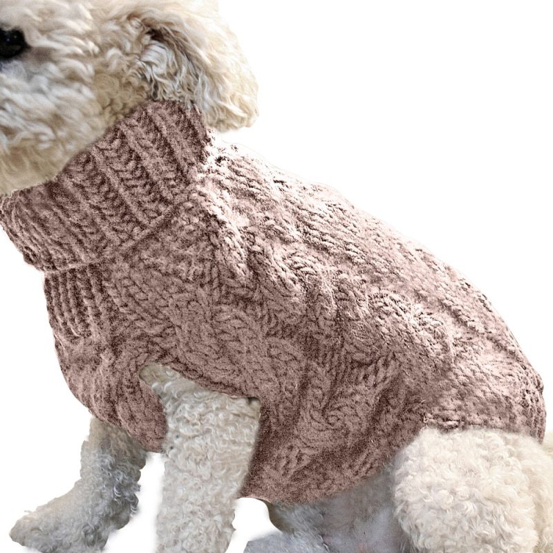 Warm Dog Clothes Soft Puppy Kitten Kitten High Collar Solid Color Design Sweater Fashion Clothing for Pet Dogs Chihuahua Yorks