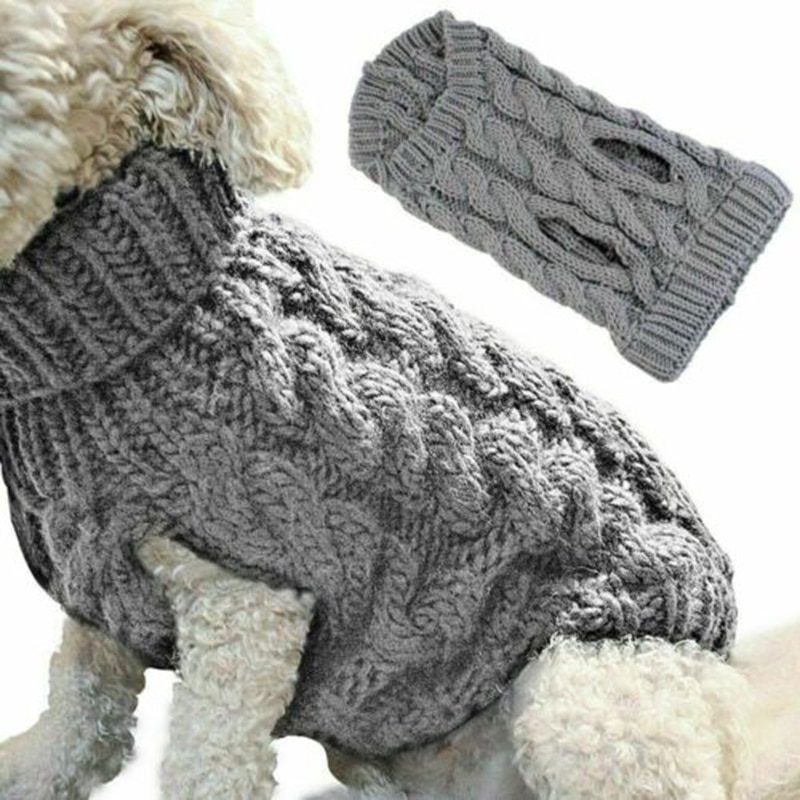 Warm Dog Clothes Soft Puppy Kitten Kitten High Collar Solid Color Design Sweater Fashion Clothing for Pet Dogs Chihuahua Yorks