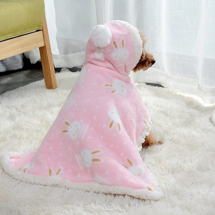 New Pet Pajamas Dog Sleeping Bags Plush Warmth Blanket Hooded Pet Dog clothes for Small Medium Teddy Beard Dog Costume