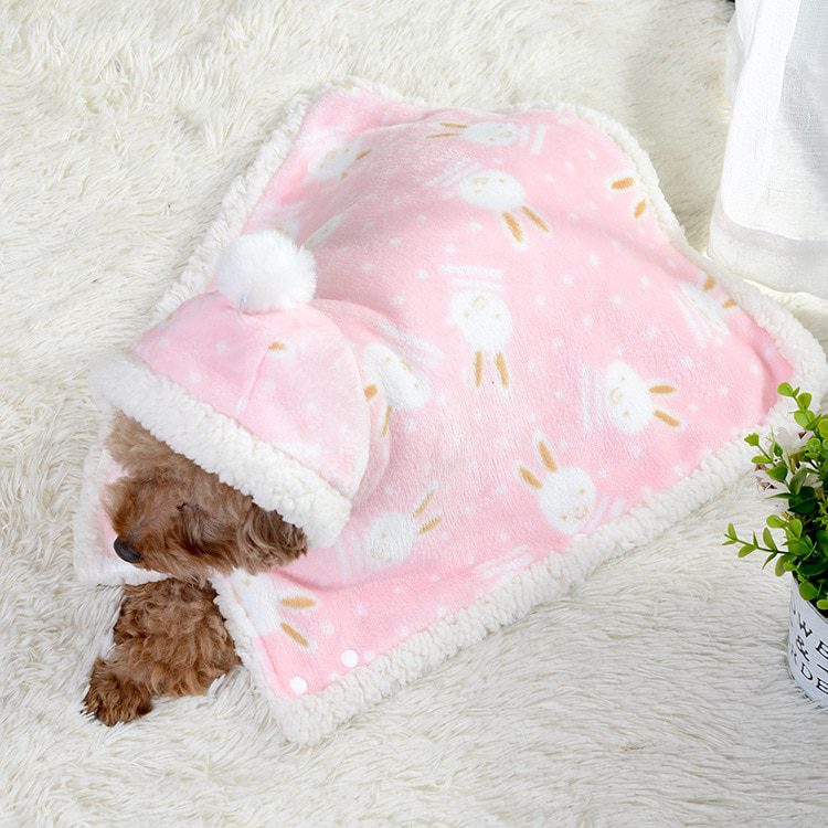 New Pet Pajamas Dog Sleeping Bags Plush Warmth Blanket Hooded Pet Dog clothes for Small Medium Teddy Beard Dog Costume