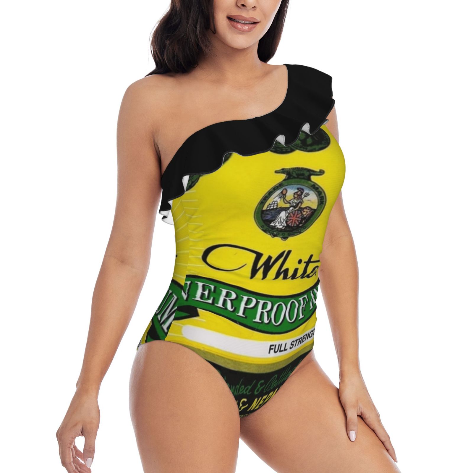 Wray & Nephew Monokini New Ruffle One Piece Swimsuit Female Sexy Swimwear Women Print Bathing Suit Wray Nephew Jamaica