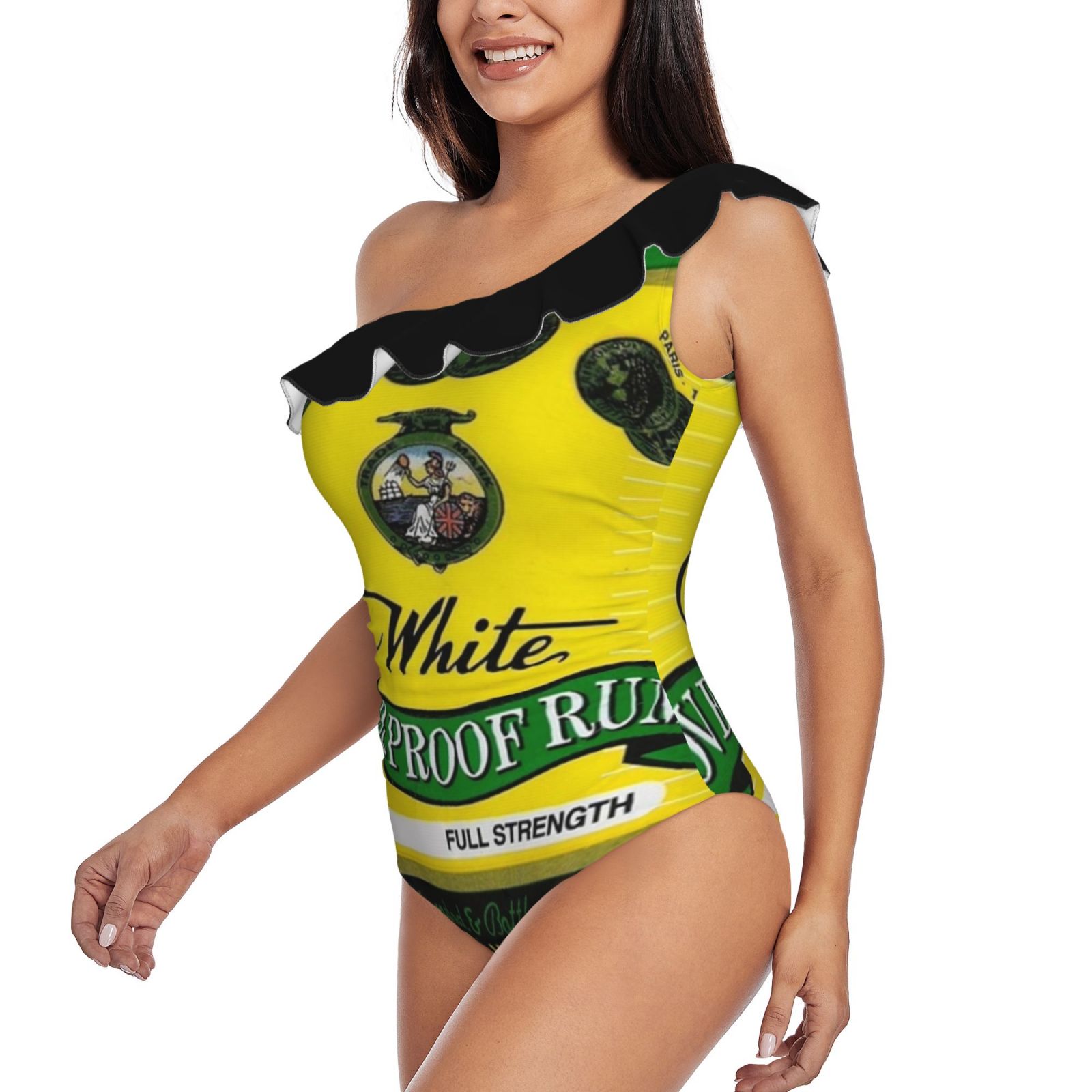 Wray & Nephew Monokini New Ruffle One Piece Swimsuit Female Sexy Swimwear Women Print Bathing Suit Wray Nephew Jamaica