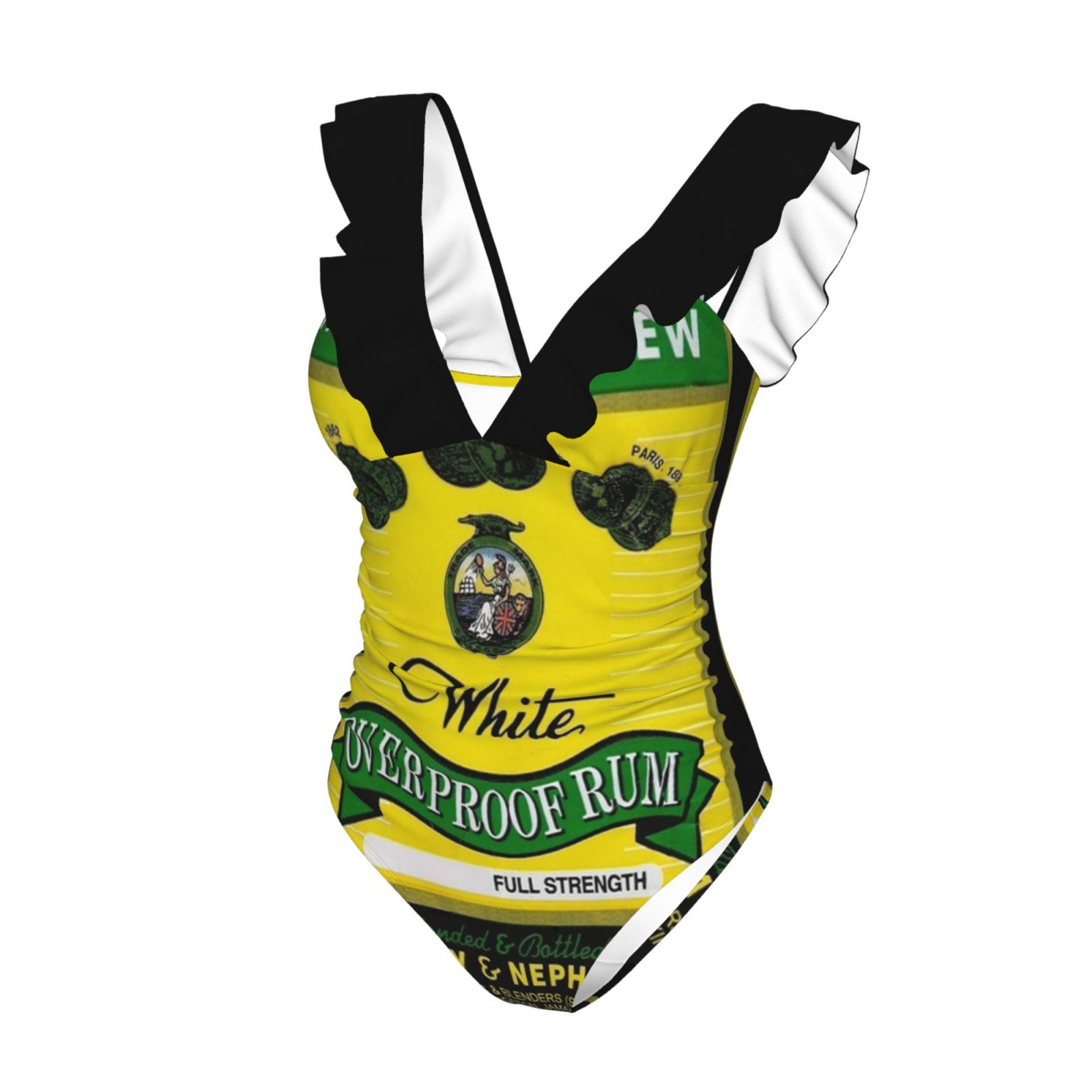 Wray & Nephew Monokini New Ruffle One Piece Swimsuit Female Sexy Swimwear Women Print Bathing Suit Wray Nephew Jamaica