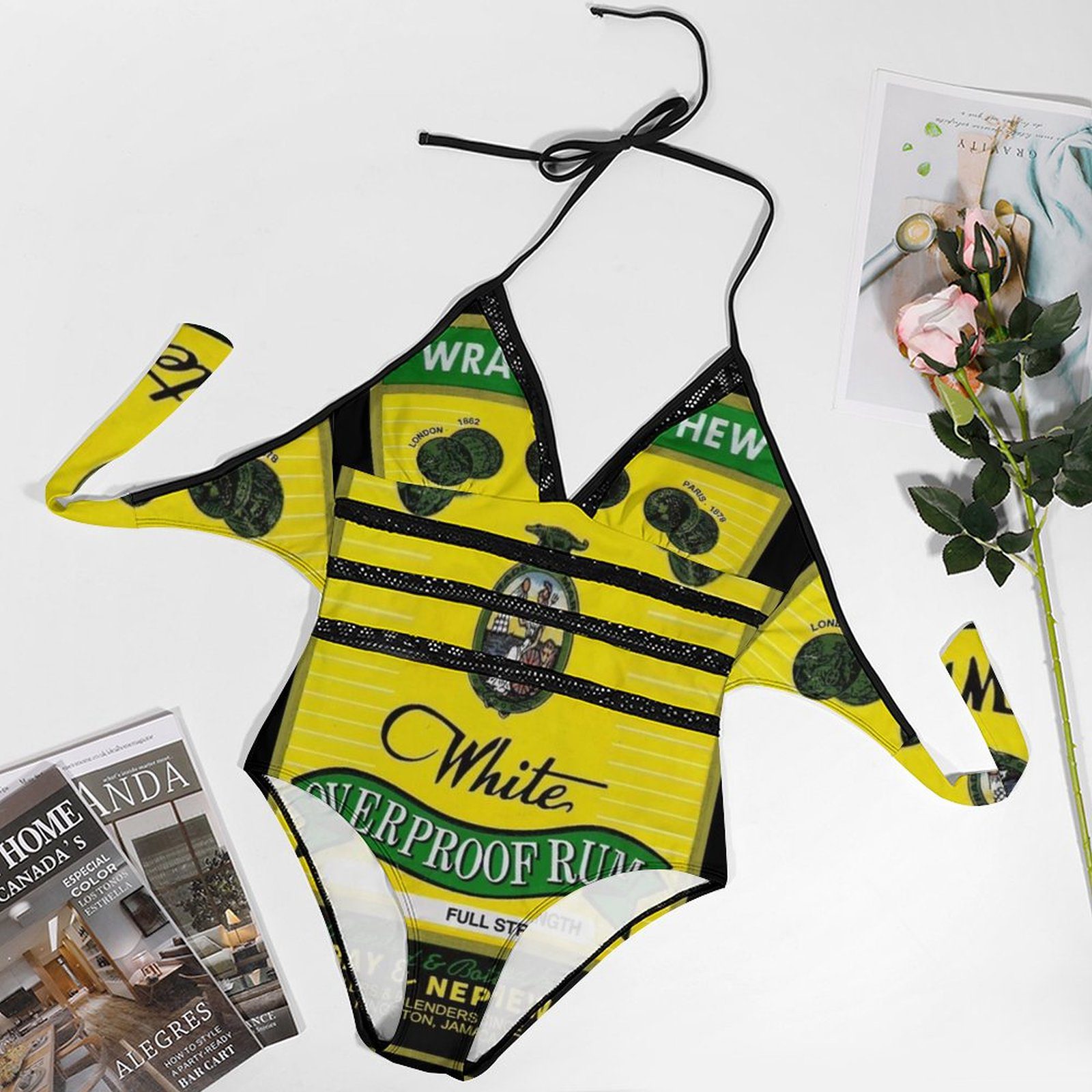 Wray & Nephew Monokini New Ruffle One Piece Swimsuit Female Sexy Swimwear Women Print Bathing Suit Wray Nephew Jamaica