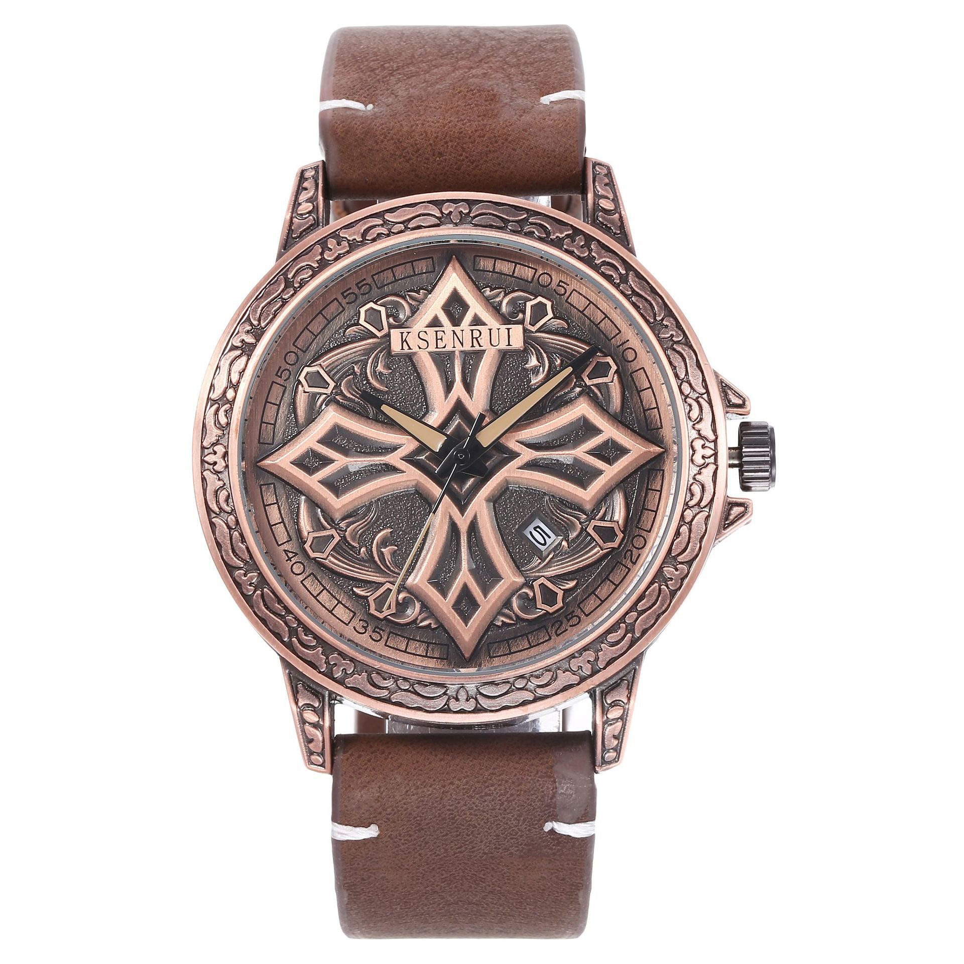 Men Skull Quartz Watch Fashion Watches Carving Engraved Dial Man Vintage Black Bronze Skeleton Male Clock Relogio Masculino