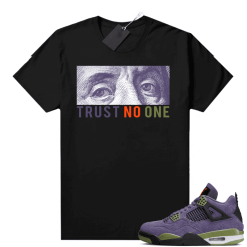 Canyon Purple 4s Unisex Shirts Sneaker Match T Shirt Black Trust No One 100% Cotton Graphic