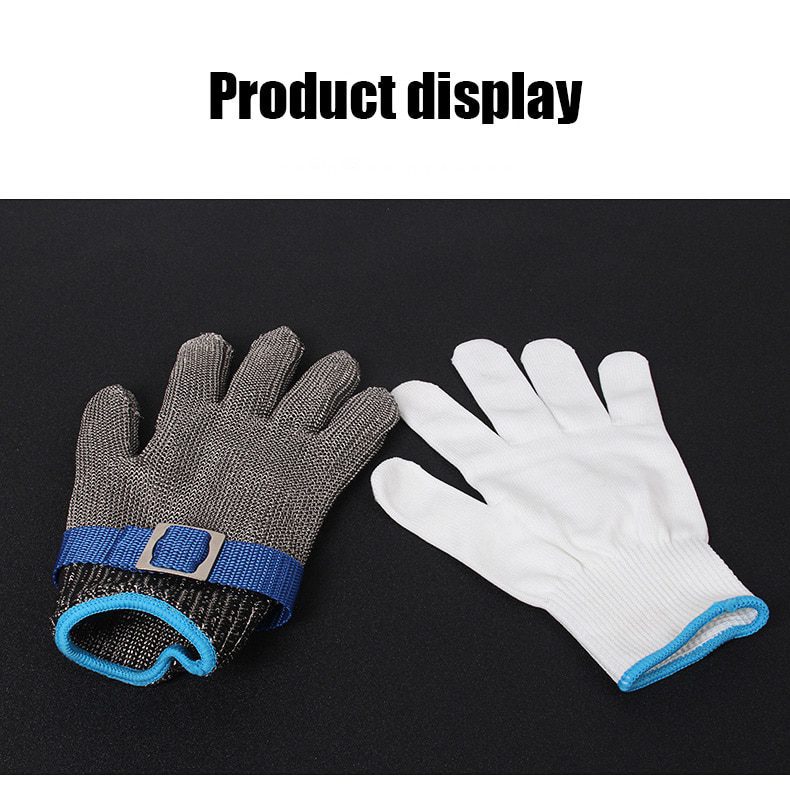 Grade 5 anti Anti cutting gloves stainless steel wire anti cutting self-protection gloves labor prying oyster metal gloves