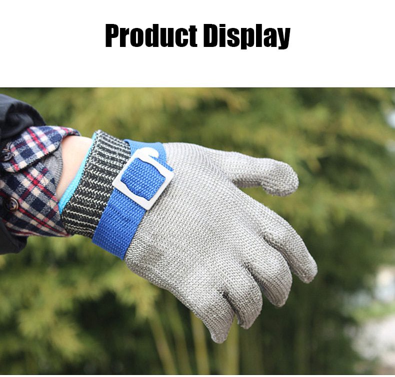 Grade 5 anti Anti cutting gloves stainless steel wire anti cutting self-protection gloves labor prying oyster metal gloves