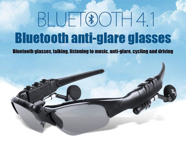 Wireless night vision Bluetooth glasses headset with talk multifunction intelligent polarized sun ink lens with earplug