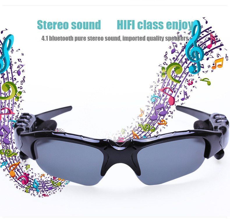 Wireless night vision Bluetooth glasses headset with talk multifunction intelligent polarized sun ink lens with earplug