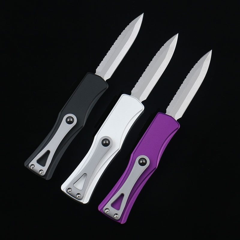 DQF Version MiRo-Hera OTF Pocket Knife Black Bade D2 Steel Stone Washing Utility EDC Tools Kitchen Knives