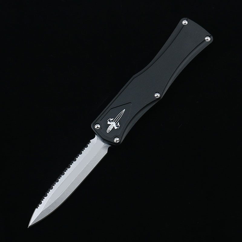 DQF Version MiRo-Hera OTF Pocket Knife Black Bade D2 Steel Stone Washing Utility EDC Tools Kitchen Knives