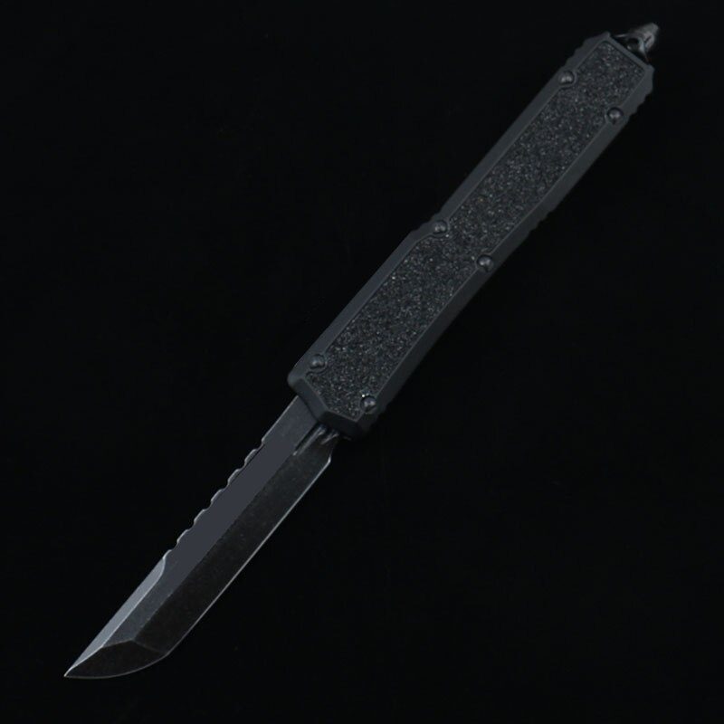 DQF Version MiRo-Makora OTF Pocket Knife Black Bade D2 Steel Stone Washing Utility EDC Tools Kitchen Knives