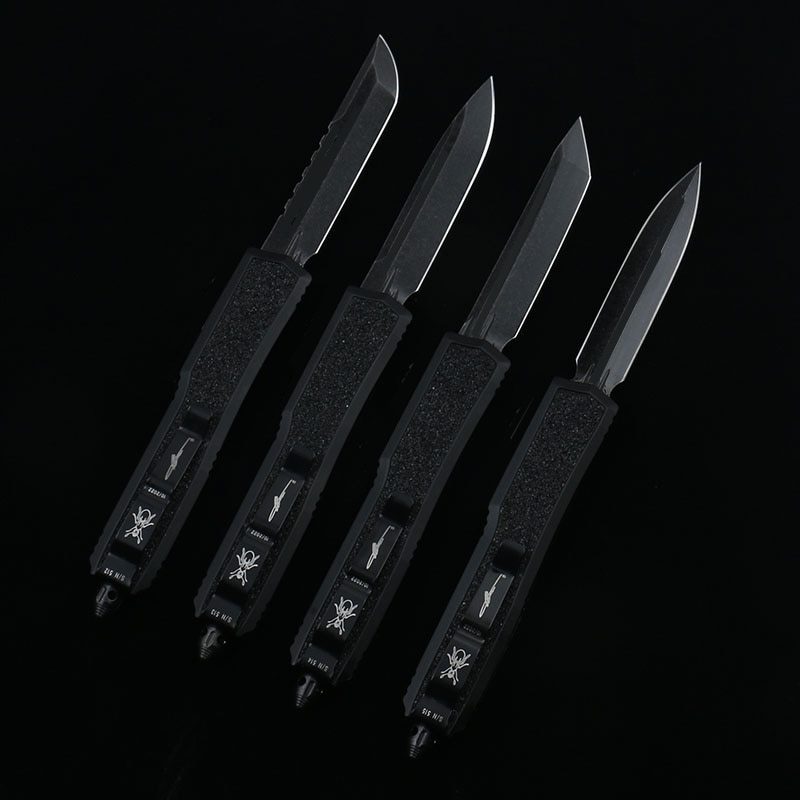 DQF Version MiRo-Makora OTF Pocket Knife Black Bade D2 Steel Stone Washing Utility EDC Tools Kitchen Knives