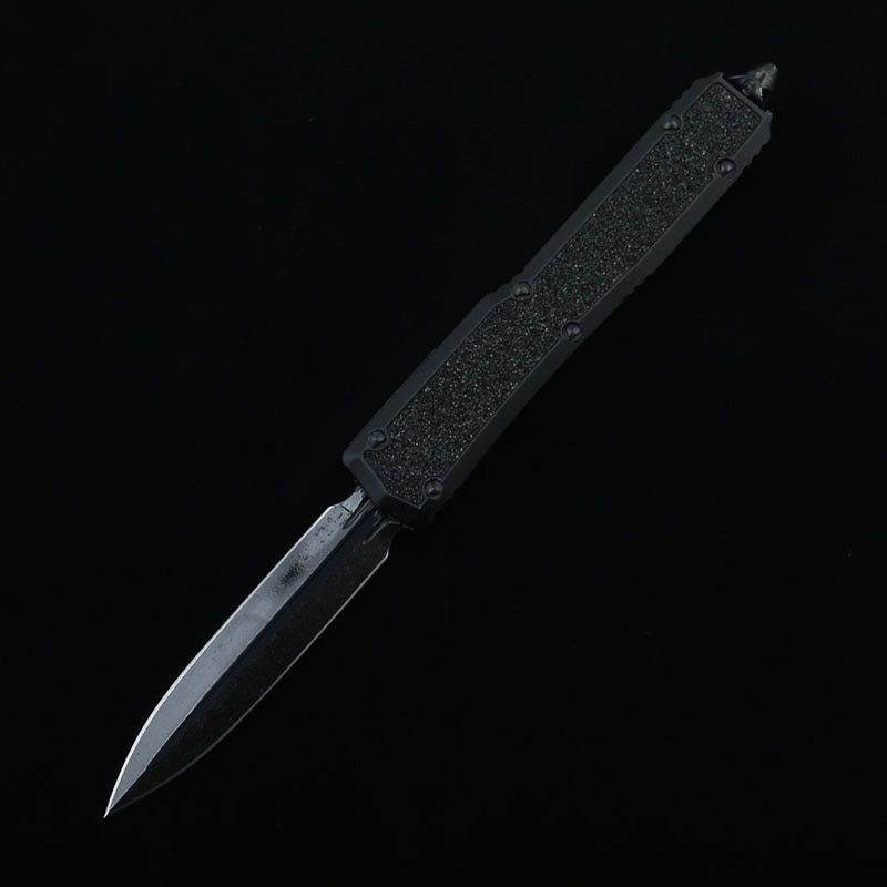 DQF Version MiRo-Makora OTF Pocket Knife Black Bade D2 Steel Stone Washing Utility EDC Tools Kitchen Knives