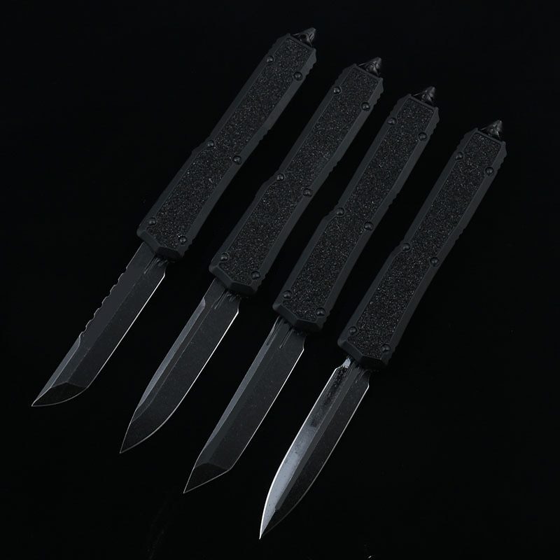 DQF Version MiRo-Makora OTF Pocket Knife Black Bade D2 Steel Stone Washing Utility EDC Tools Kitchen Knives