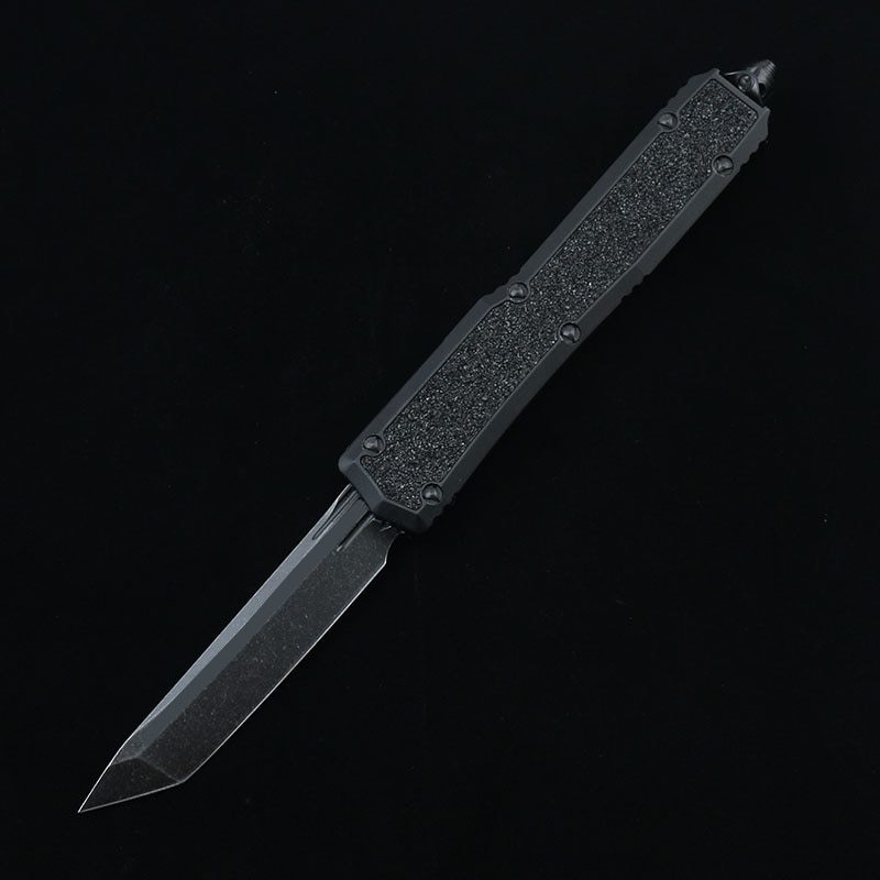 DQF Version MiRo-Makora OTF Pocket Knife Black Bade D2 Steel Stone Washing Utility EDC Tools Kitchen Knives