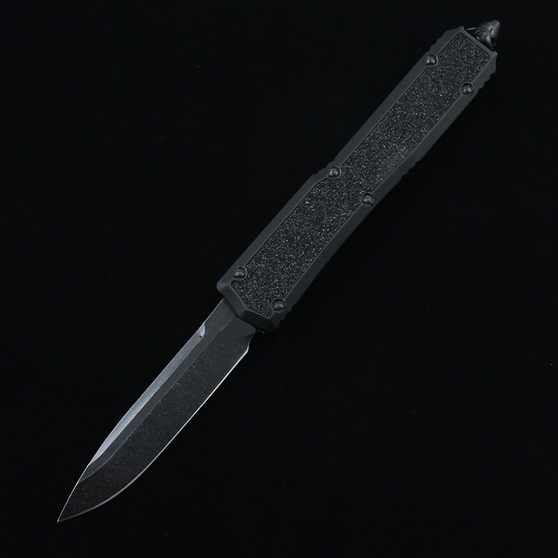 DQF Version MiRo-Makora OTF Pocket Knife Black Bade D2 Steel Stone Washing Utility EDC Tools Kitchen Knives