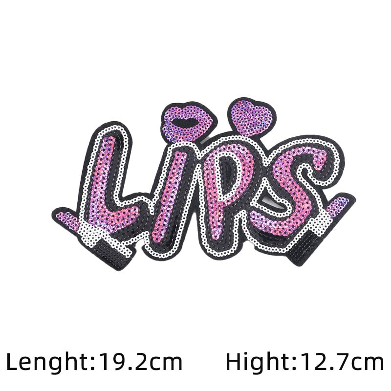 High Heels Lipstick Sequin Patches Ladies Perfume Women's T-shirt Bags Clothing for Patch Fashion Decor Applique Accessories