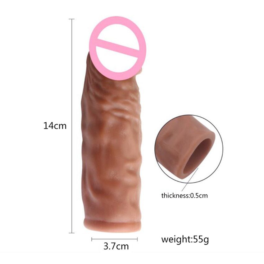 Mini 14cm Sot TPE Realistic Dildo Penis Sleeve Reusable Condom Penis Extension Cock Enlarger Penis Sheath Delay Ejaculation Sex