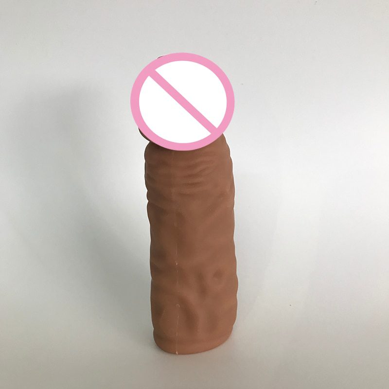 Mini 14cm Sot TPE Realistic Dildo Penis Sleeve Reusable Condom Penis Extension Cock Enlarger Penis Sheath Delay Ejaculation Sex