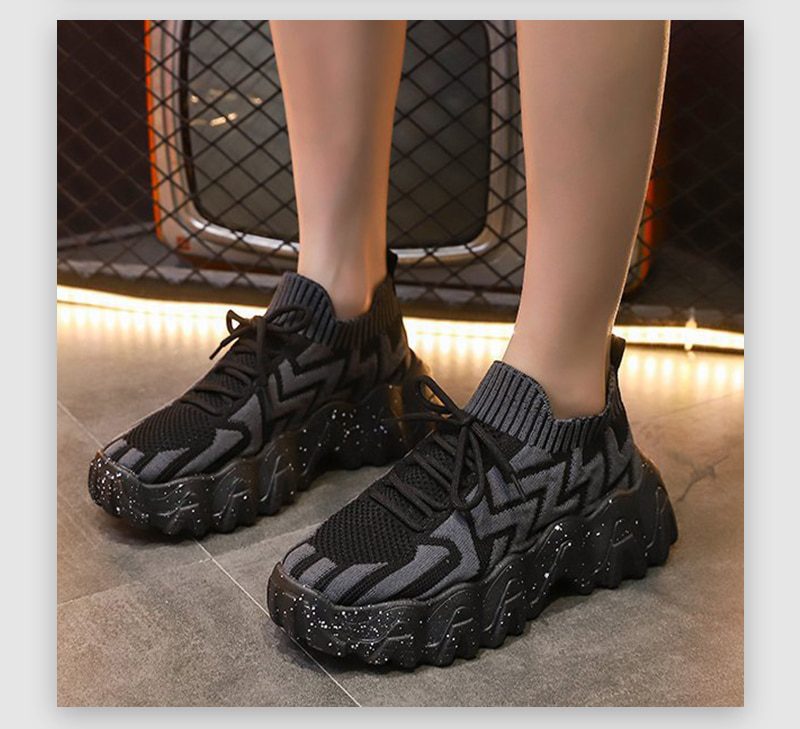 2021 Women Platform Sneakers Woman Autumn Sport Shoes Female Casual Vulcanized Ladies Plus Size Lace Up Mesh Breathable Footwear