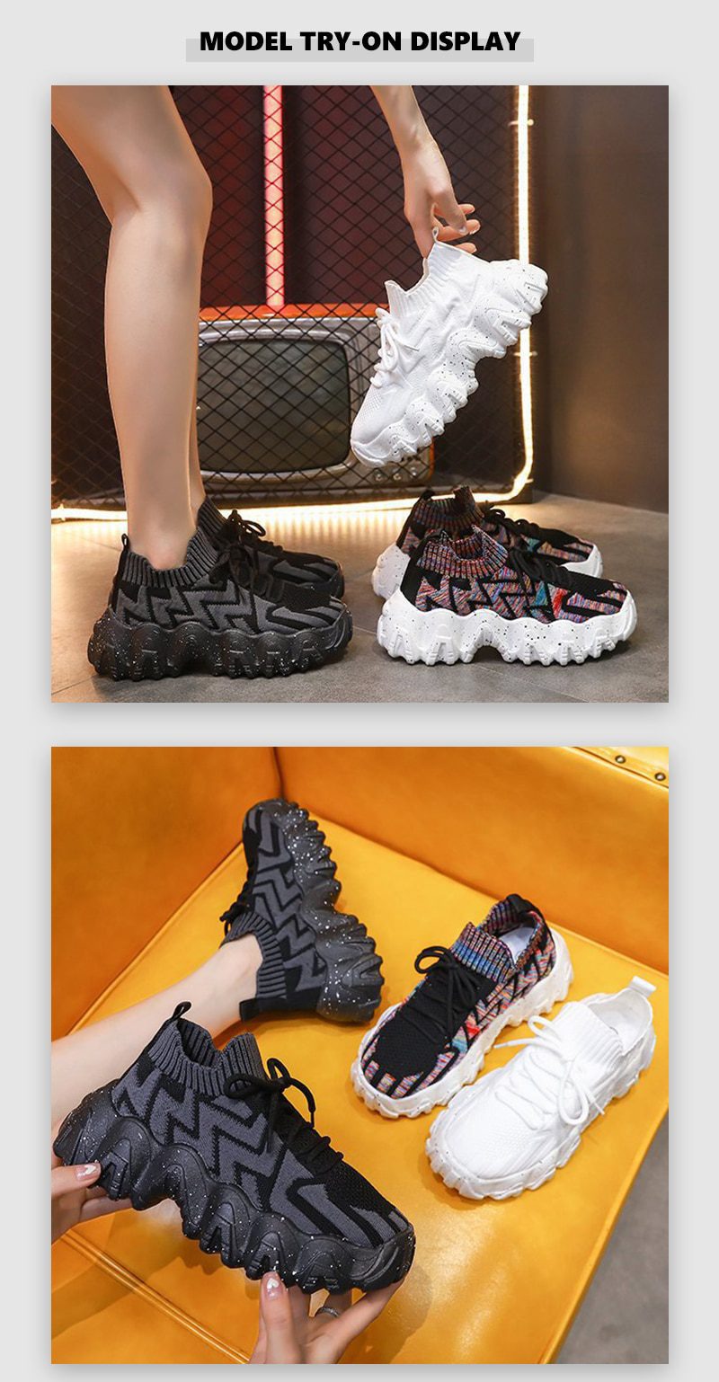 2021 Women Platform Sneakers Woman Autumn Sport Shoes Female Casual Vulcanized Ladies Plus Size Lace Up Mesh Breathable Footwear