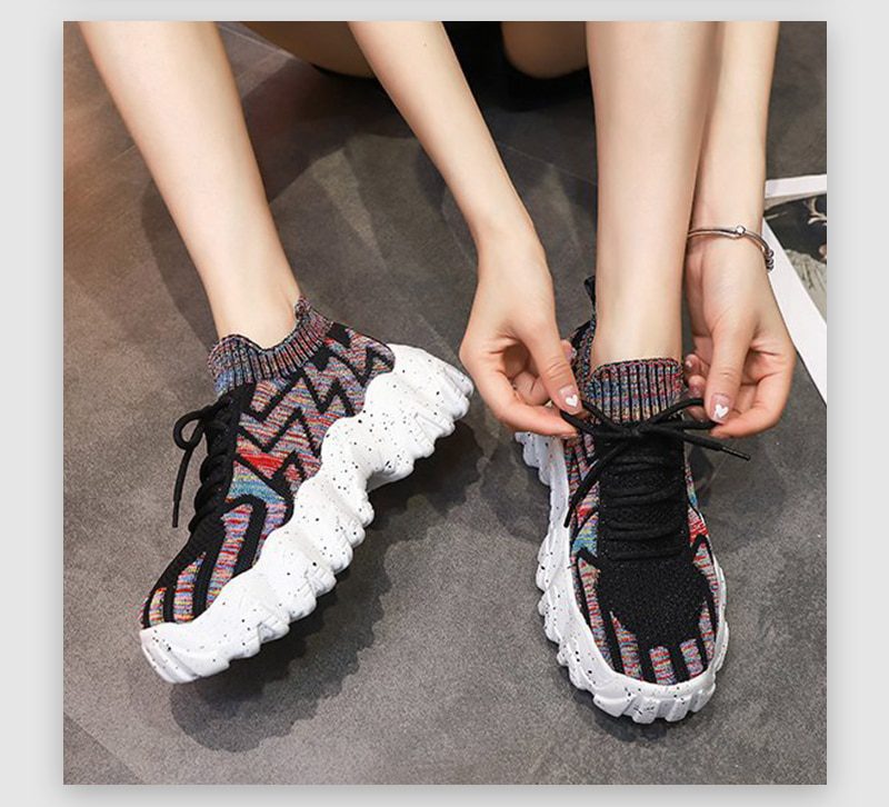 2021 Women Platform Sneakers Woman Autumn Sport Shoes Female Casual Vulcanized Ladies Plus Size Lace Up Mesh Breathable Footwear