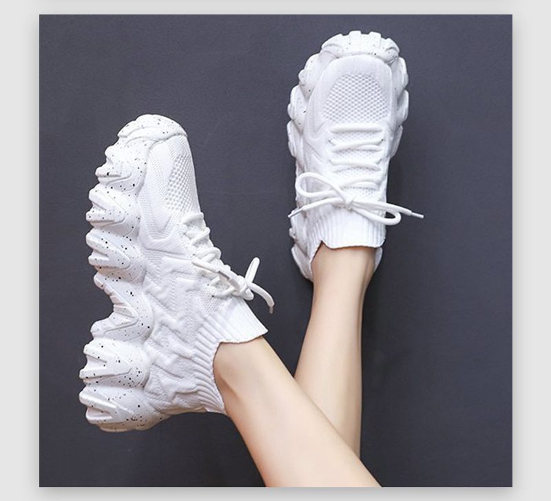 2021 Women Platform Sneakers Woman Autumn Sport Shoes Female Casual Vulcanized Ladies Plus Size Lace Up Mesh Breathable Footwear