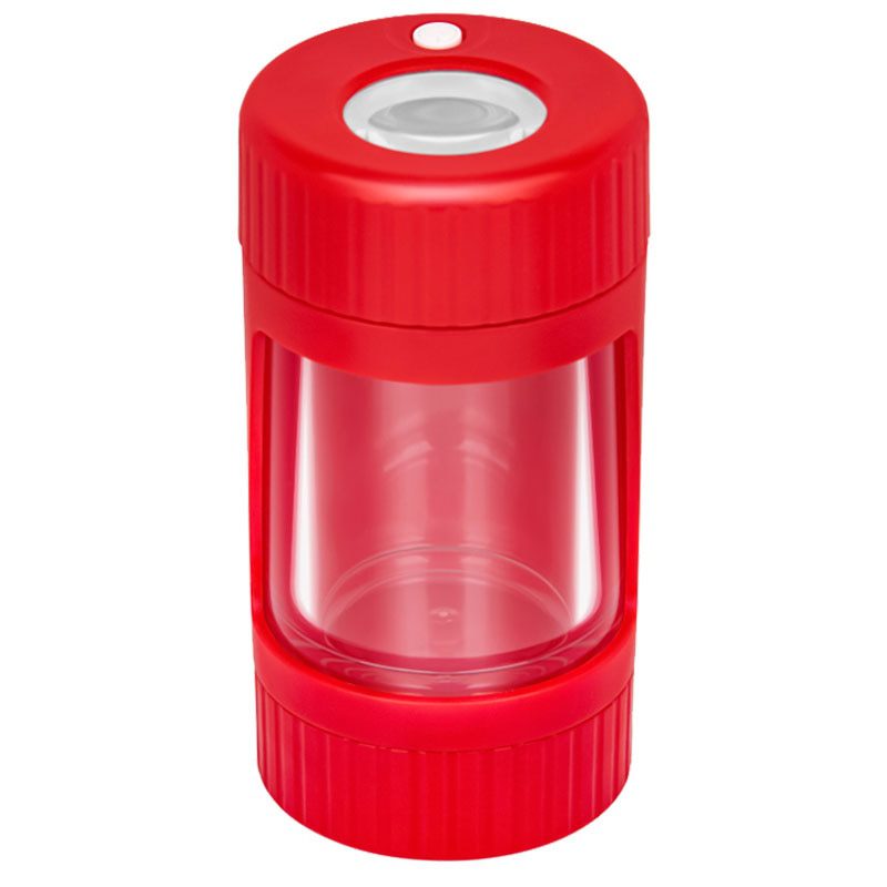 8-times magnification LED jar container with crushing function pipe stash can storage for stock herb sealed smoking accessories