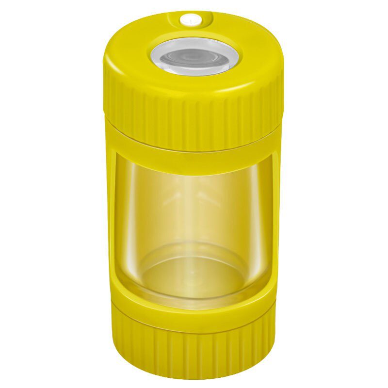 8-times magnification LED jar container with crushing function pipe stash can storage for stock herb sealed smoking accessories