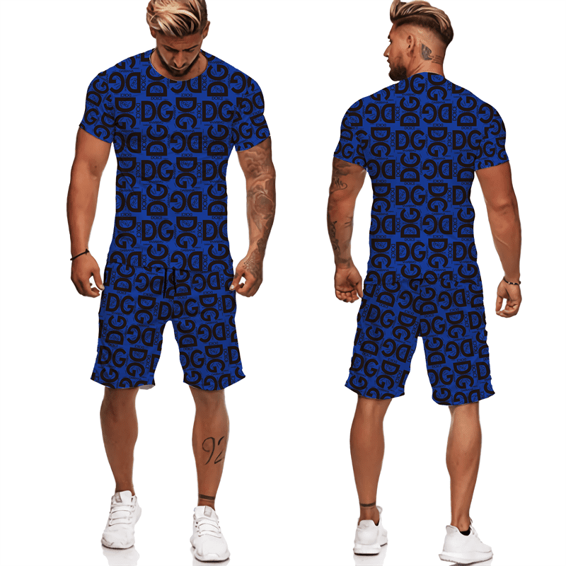 Newest Summer Men's Letter Printed Tees/Shorts/Sets Brand Fashion T-Shirts Couple Sportswear Hip Hop Casual Street Clothing Suit